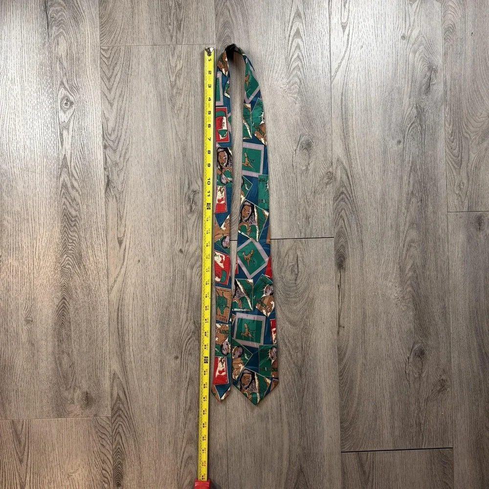Landa Cravatta Tie Mens One Size Multicolor Dance Music Silk Italy Novelty